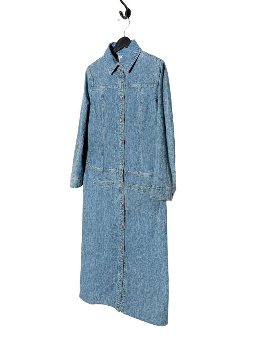 Chanel Pre Spring 2023 Blue Denim Camelia Shirt Dress - Picture 2 of 11